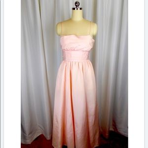 Gunne Sax 1980's Pink Taffeta Formal Midi Dress